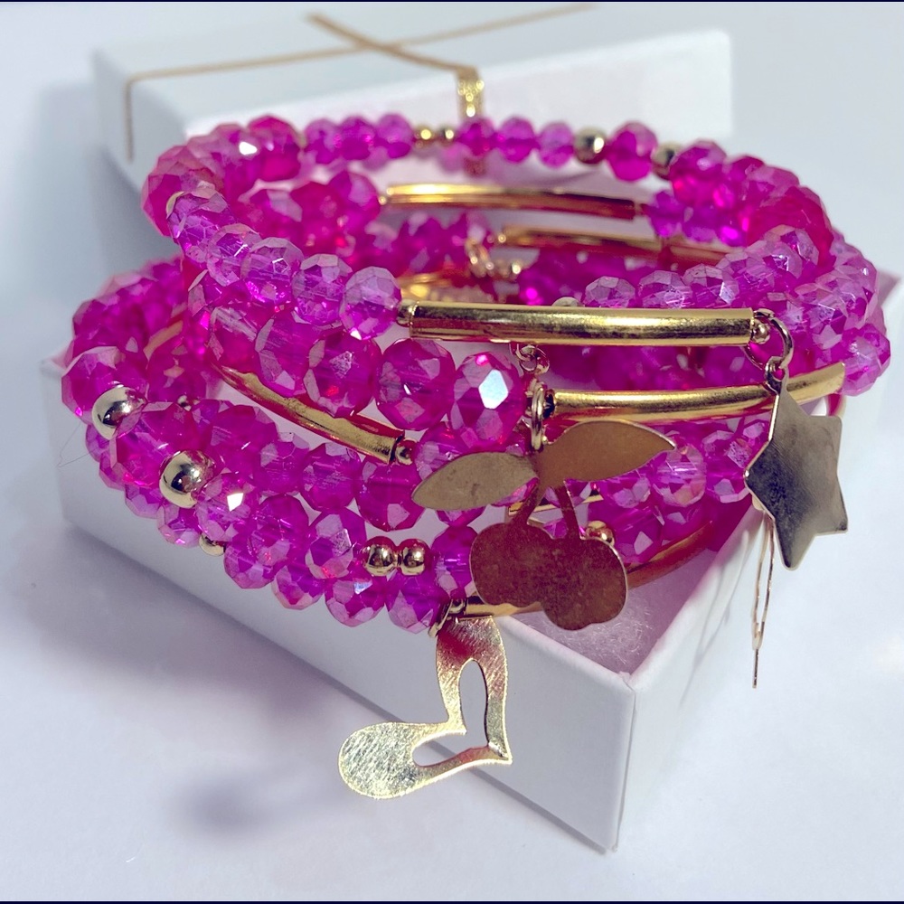gold plated bracelet and crystal stones